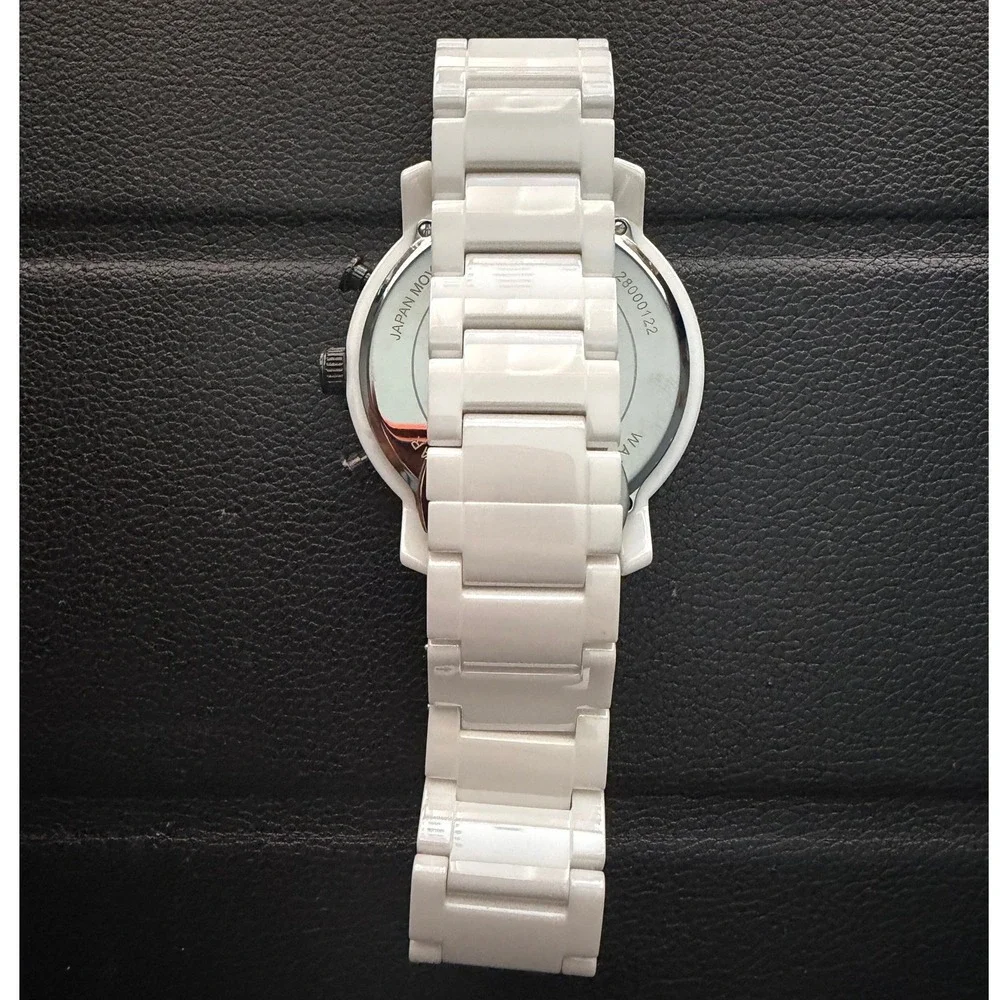 MVMT Chrono White Ceramic Mens Watch 45mm Chronograph 28000122 Stainless Steel
